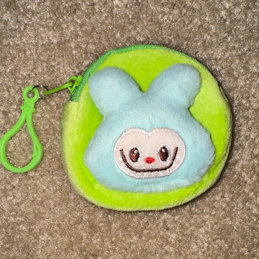 Plush Key & Card Holder - Green and Blue, Monsters, NEW